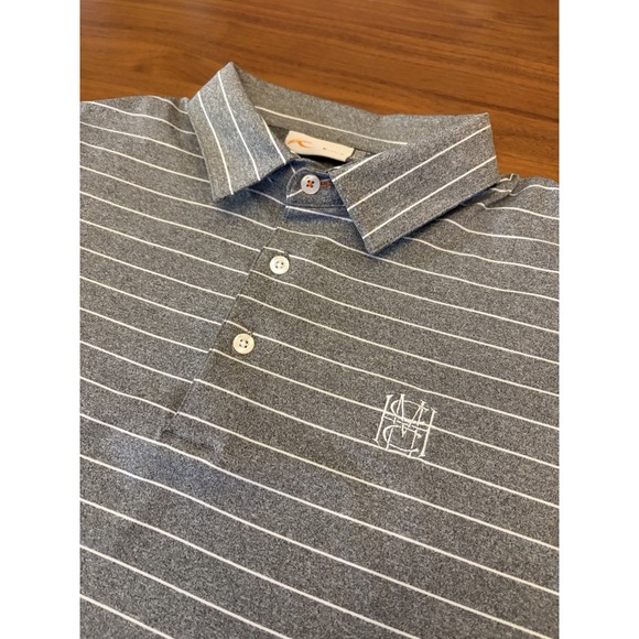 KJUS Other - KJUS Golf Polo Shirt Mens 56 2XL Gray White Stripe Soren Stretch Mission Hills